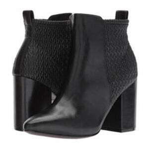 Cole Haan Aylin Black Leather Textured Ankle Booties Black 9.5